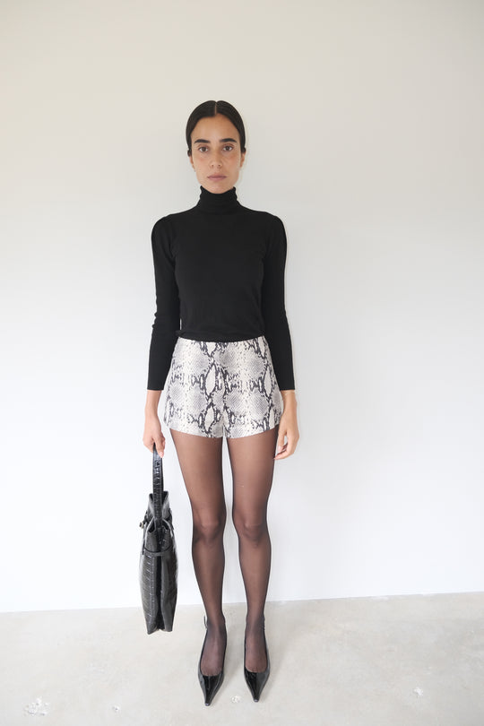 short imprimé python leana