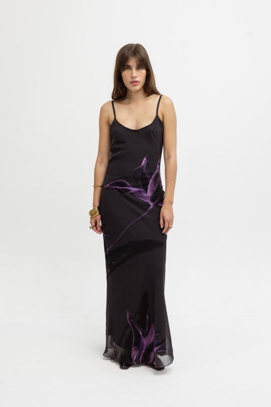 printed long dress rod