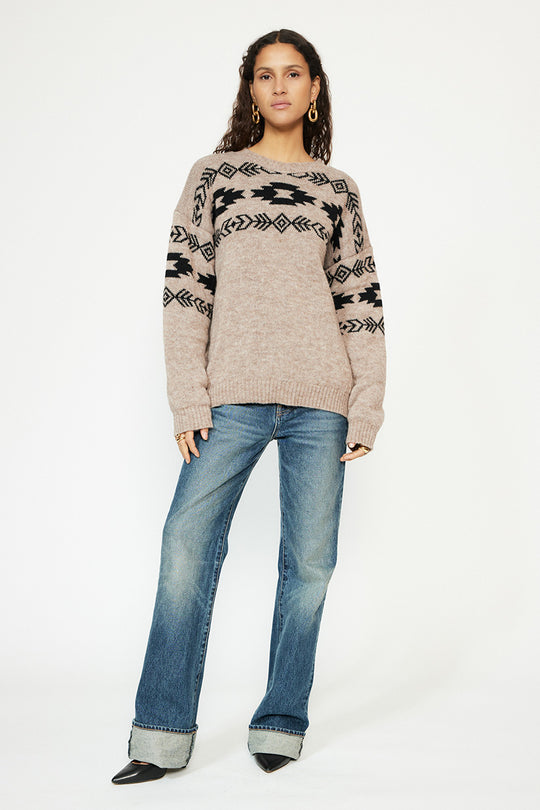 jacquard sweater maroon