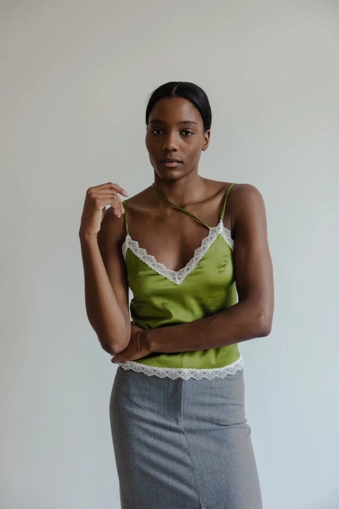 top lingerie en satin bianca | Musier Paris